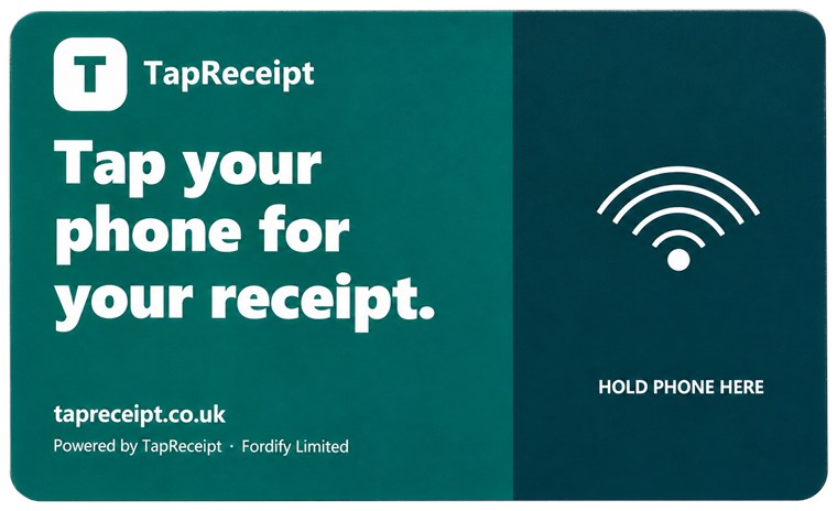TapReceipt NFC card: Tap your phone for your receipt